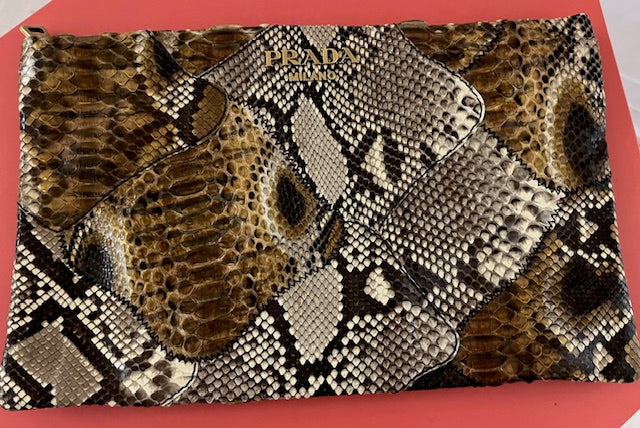 Rare PRADA Snake Skin Clutch Bag