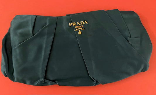 PRADA Vintage Teal Satin Clutch