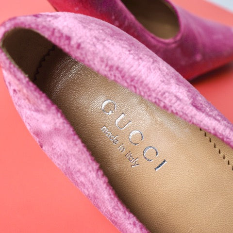 GUCCI Pink Velvet Pumps