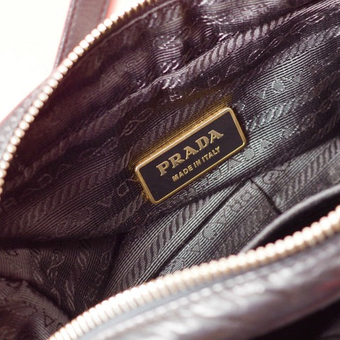 PRADA  Black Leather Mini Ribbon Crossbody Bag