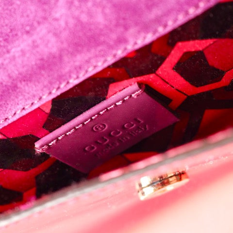 GUCCI  Purple Patent Leather Buckle Clutch