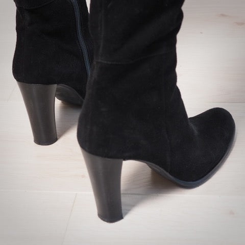 STUART WEITZMAN Black Suede Over The Knee Boot